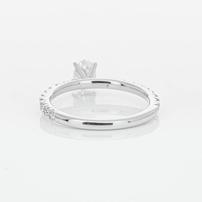 18ct White Gold .50ct Oval Cut Diamond Comet Ring-Ring-Walker & Hall