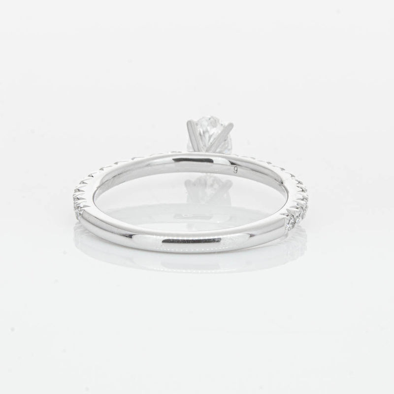 18ct White Gold .50ct Oval Cut Diamond Comet Ring-Ring-Walker & Hall