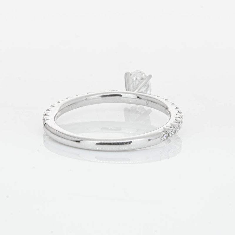 18ct White Gold .50ct Oval Cut Diamond Comet Ring-Ring-Walker & Hall