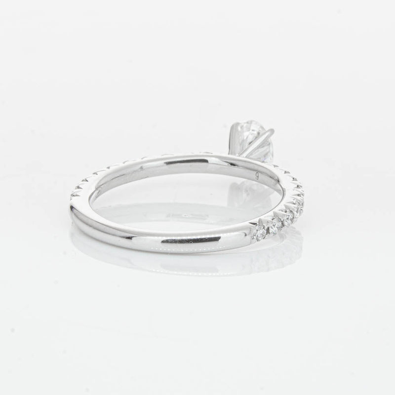 18ct White Gold .50ct Oval Cut Diamond Comet Ring-Ring-Walker & Hall