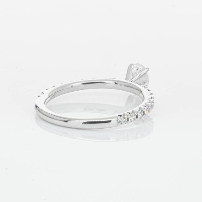 18ct White Gold .50ct Oval Cut Diamond Comet Ring-Ring-Walker & Hall