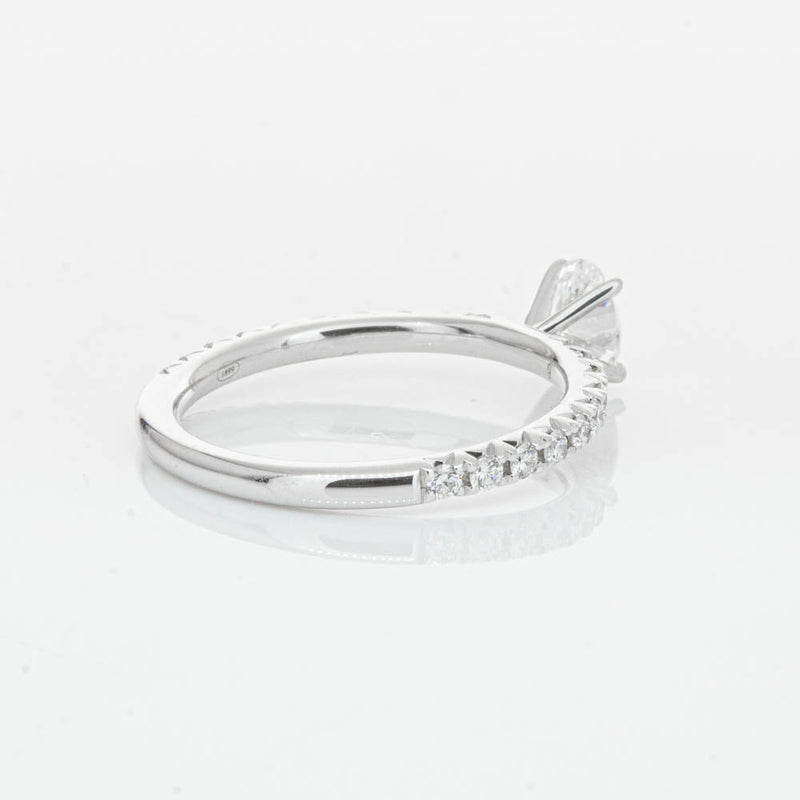 18ct White Gold .50ct Oval Cut Diamond Comet Ring-Ring-Walker & Hall