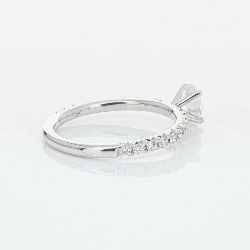 18ct White Gold .50ct Oval Cut Diamond Comet Ring-Ring-Walker & Hall