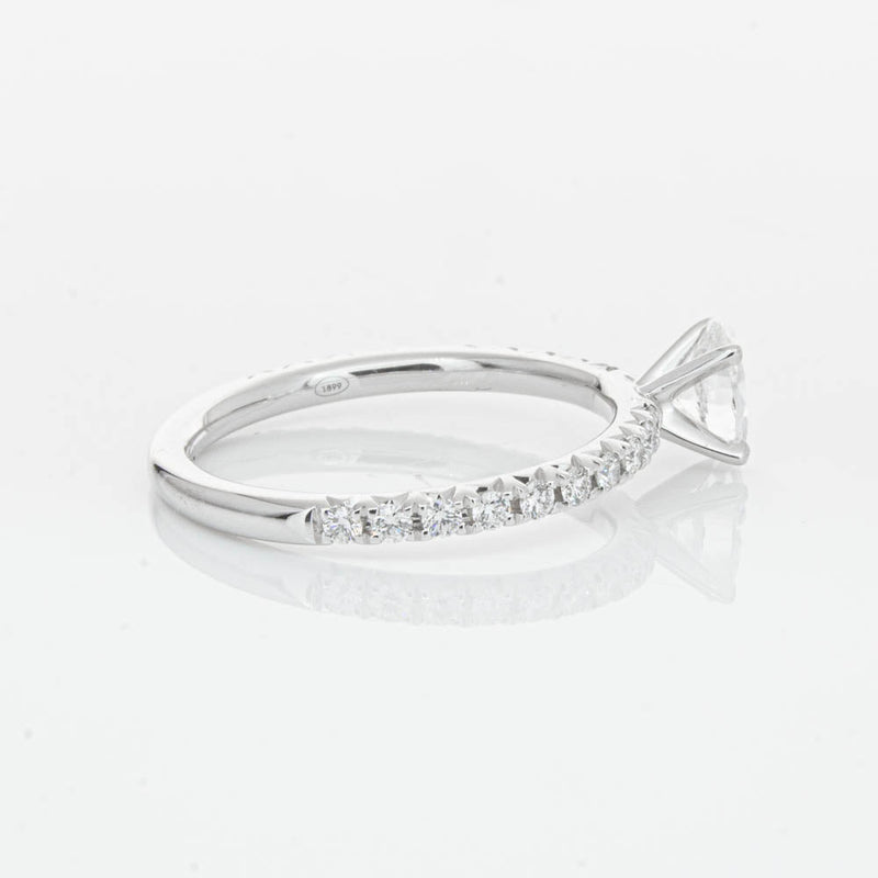 18ct White Gold .50ct Oval Cut Diamond Comet Ring-Ring-Walker & Hall