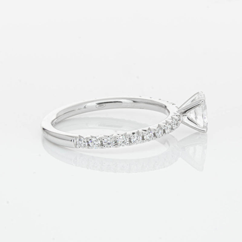 18ct White Gold .50ct Oval Cut Diamond Comet Ring-Ring-Walker & Hall