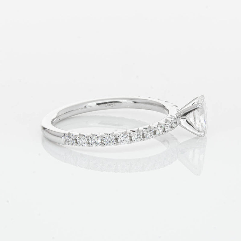 18ct White Gold .50ct Oval Cut Diamond Comet Ring-Ring-Walker & Hall