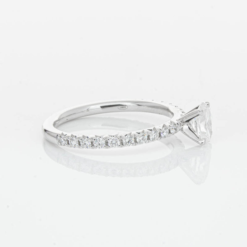 18ct White Gold .50ct Oval Cut Diamond Comet Ring-Ring-Walker & Hall