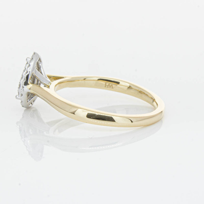 14ct Yellow Gold Diamond Pear Saturn Ring-Ring-Walker & Hall