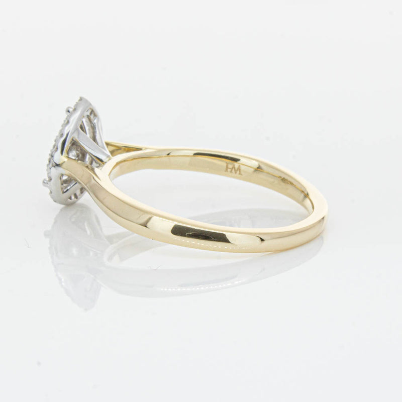 14ct Yellow Gold Diamond Pear Saturn Ring-Ring-Walker & Hall
