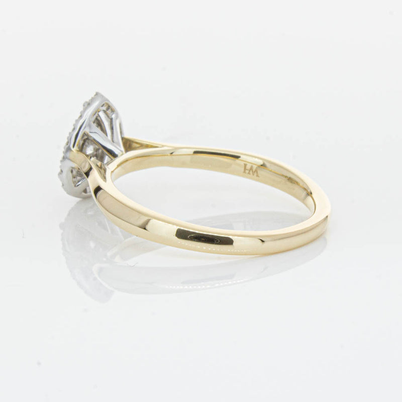 14ct Yellow Gold Diamond Pear Saturn Ring-Ring-Walker & Hall