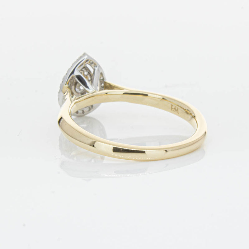 14ct Yellow Gold Diamond Pear Saturn Ring-Ring-Walker & Hall