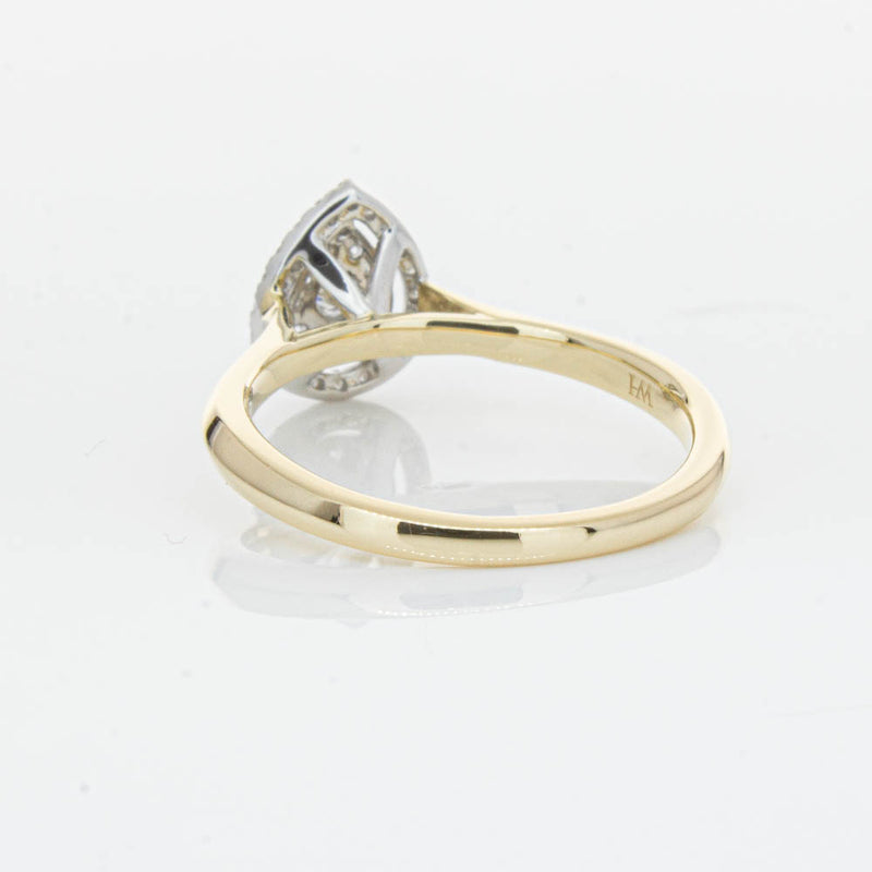 14ct Yellow Gold Diamond Pear Saturn Ring-Ring-Walker & Hall