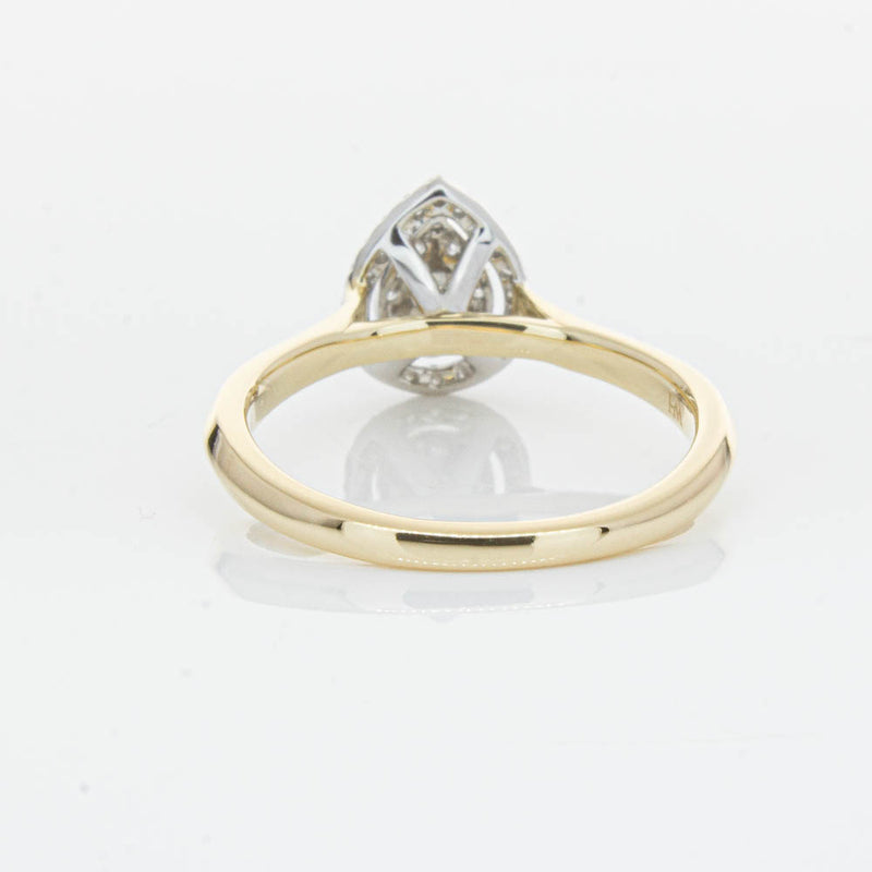 14ct Yellow Gold Diamond Pear Saturn Ring-Ring-Walker & Hall