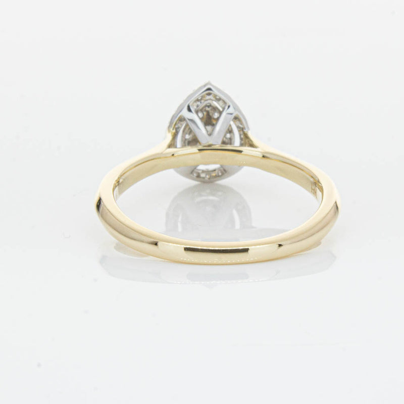 14ct Yellow Gold Diamond Pear Saturn Ring-Ring-Walker & Hall