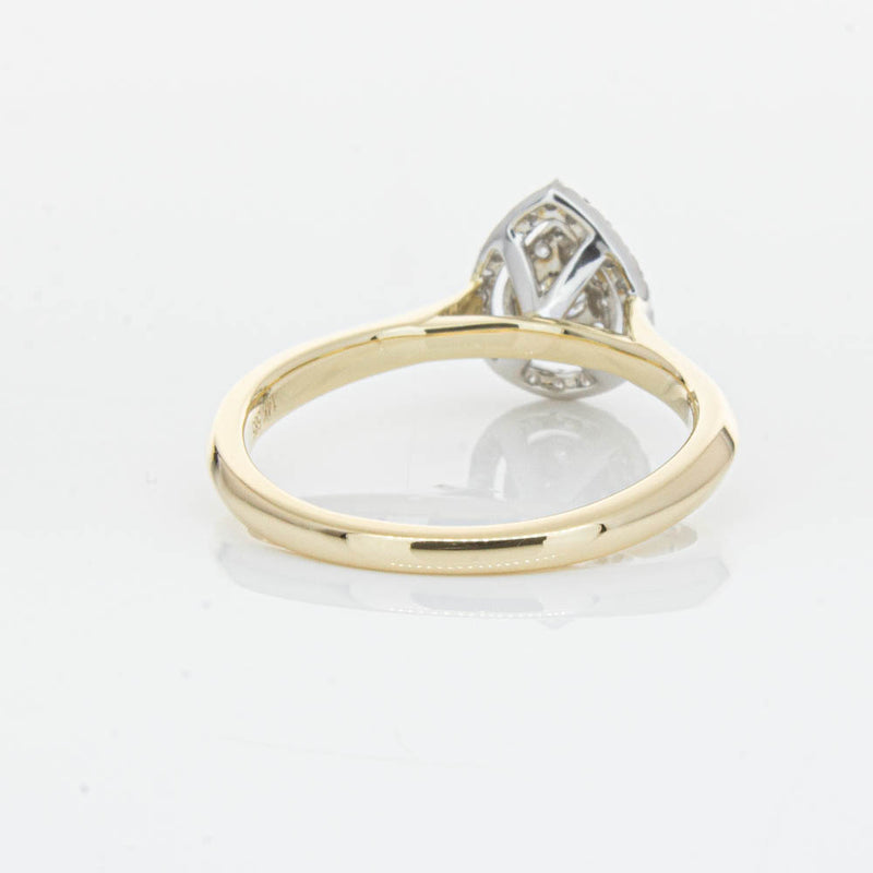 14ct Yellow Gold Diamond Pear Saturn Ring-Ring-Walker & Hall