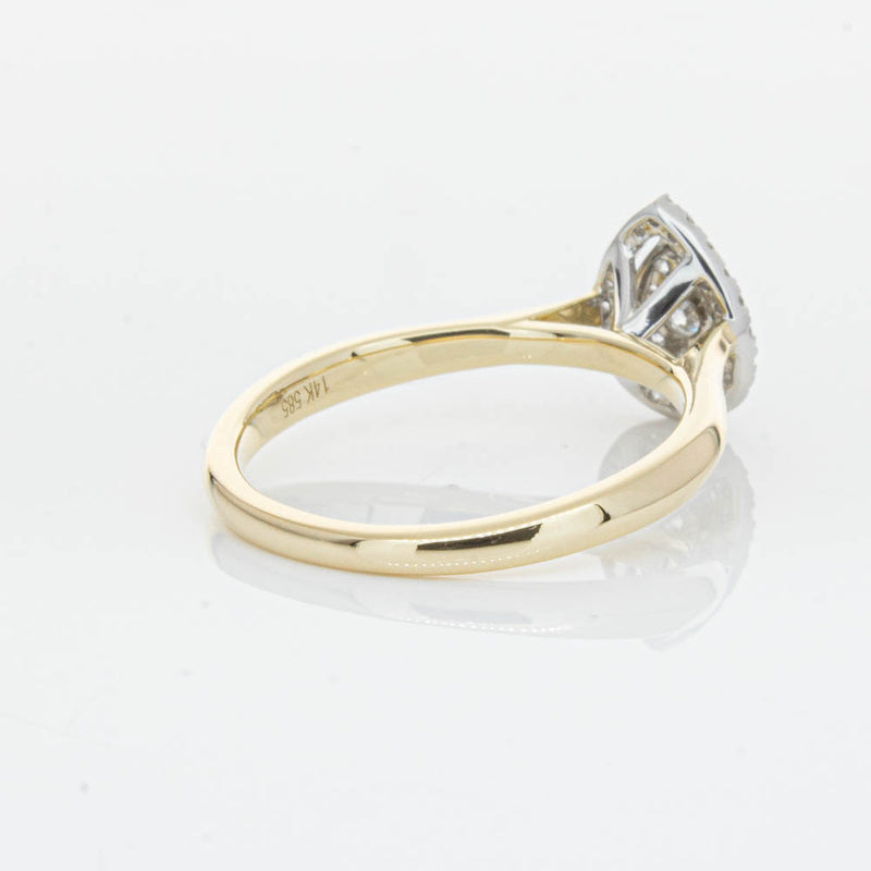 14ct Yellow Gold Diamond Pear Saturn Ring-Ring-Walker & Hall