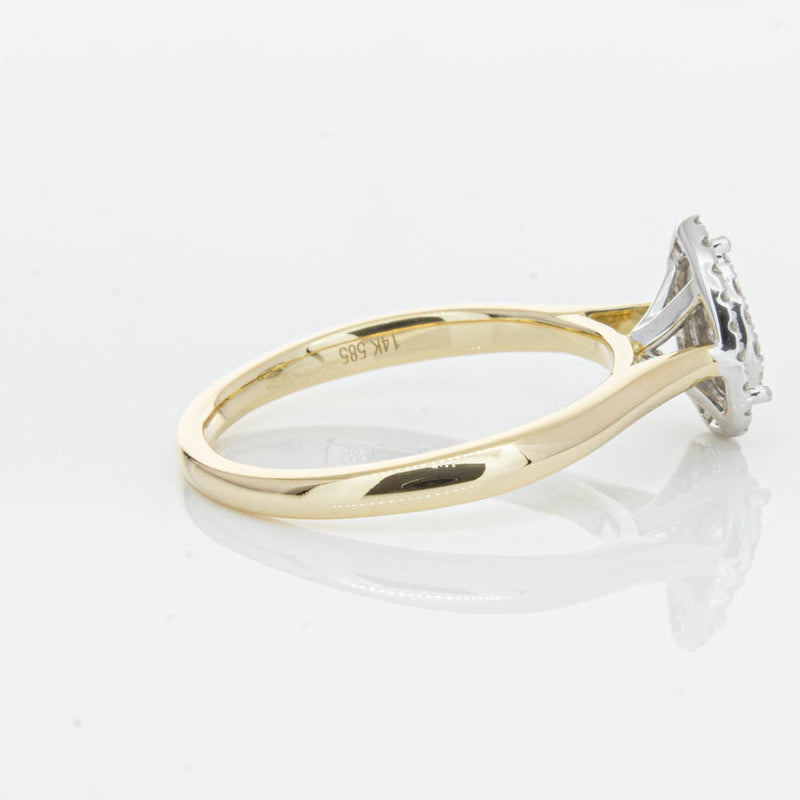 14ct Yellow Gold Diamond Pear Saturn Ring-Ring-Walker & Hall