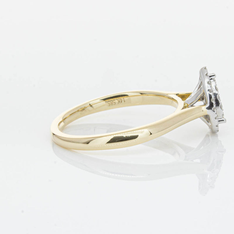 14ct Yellow Gold Diamond Pear Saturn Ring-Ring-Walker & Hall