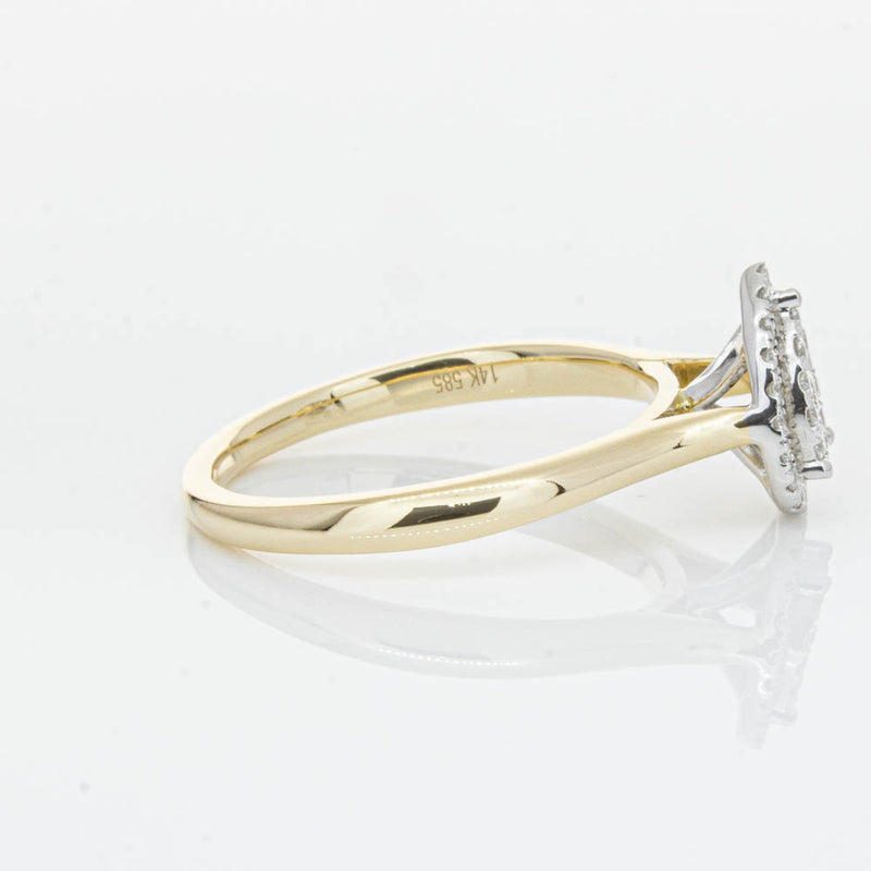 14ct Yellow Gold Diamond Pear Saturn Ring-Ring-Walker & Hall