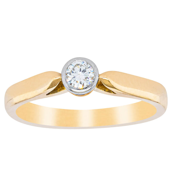 Deja Vu 18ct Yellow Gold & Platinum .18ct Diamond Ring - Ring - Walker & Hall