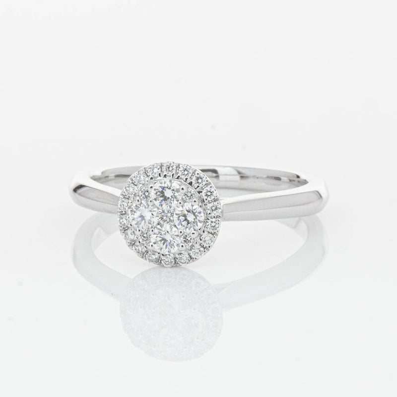 14ct White Gold Diamond Mini Saturn Ring-Ring-Walker & Hall