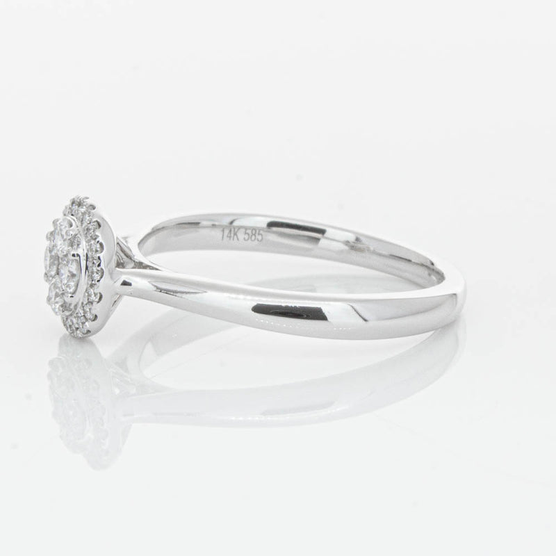 14ct White Gold Diamond Mini Saturn Ring-Ring-Walker & Hall