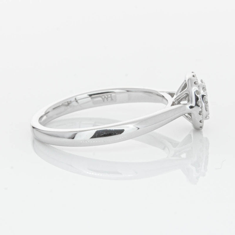 14ct White Gold Diamond Mini Saturn Ring-Ring-Walker & Hall