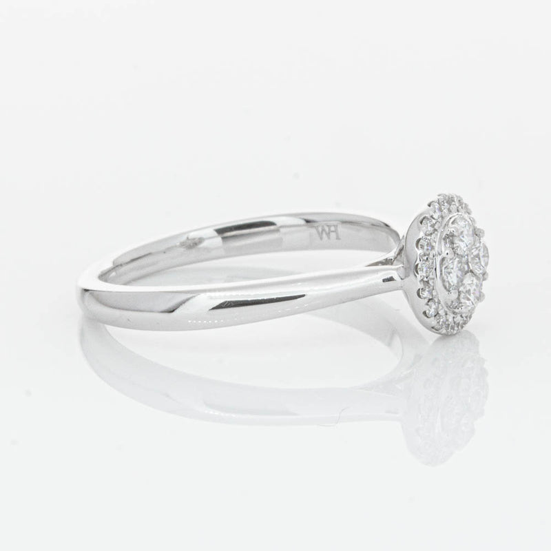 14ct White Gold Diamond Mini Saturn Ring-Ring-Walker & Hall