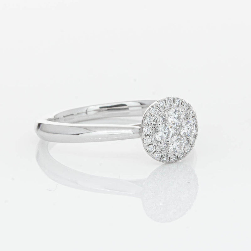 14ct White Gold Diamond Mini Saturn Ring-Ring-Walker & Hall