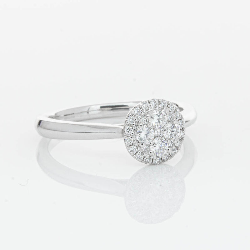 14ct White Gold Diamond Mini Saturn Ring-Ring-Walker & Hall