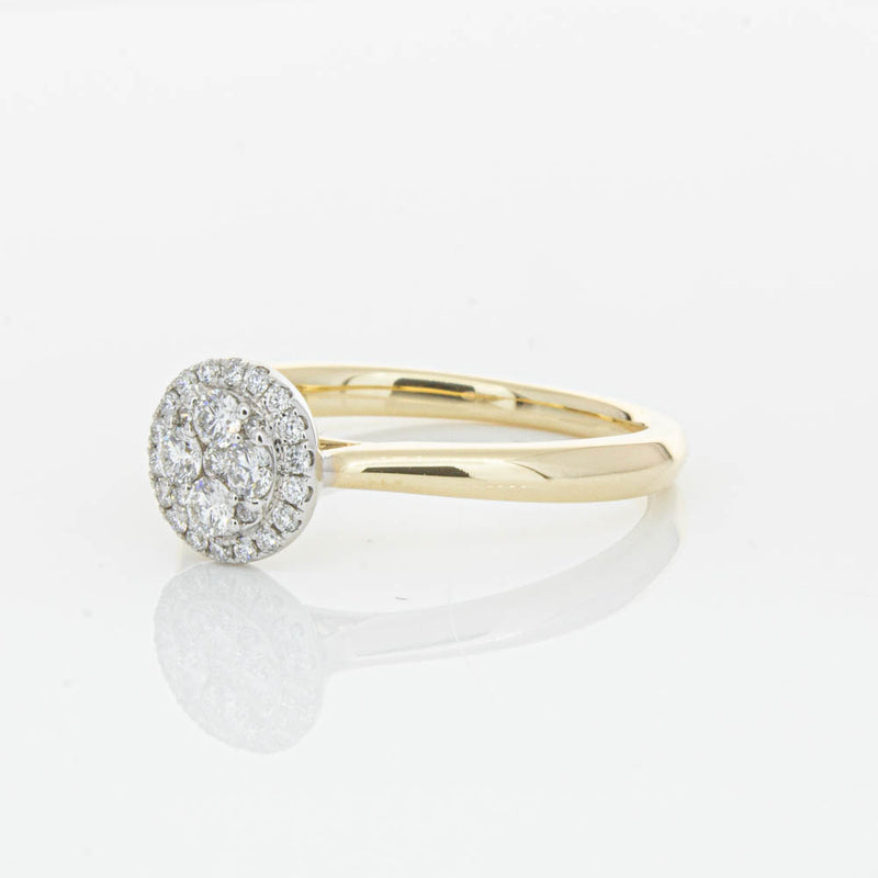 14ct Yellow Gold Diamond Mini Saturn Ring-Ring-Walker & Hall