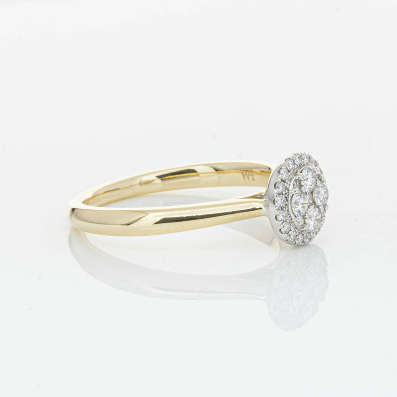 14ct Yellow Gold Diamond Mini Saturn Ring-Ring-Walker & Hall