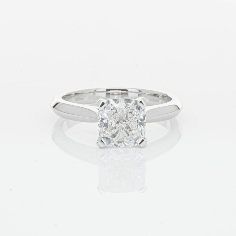 18ct White Gold 2.01ct Cushion Cut Diamond Venetian Ring-Ring-Walker & Hall