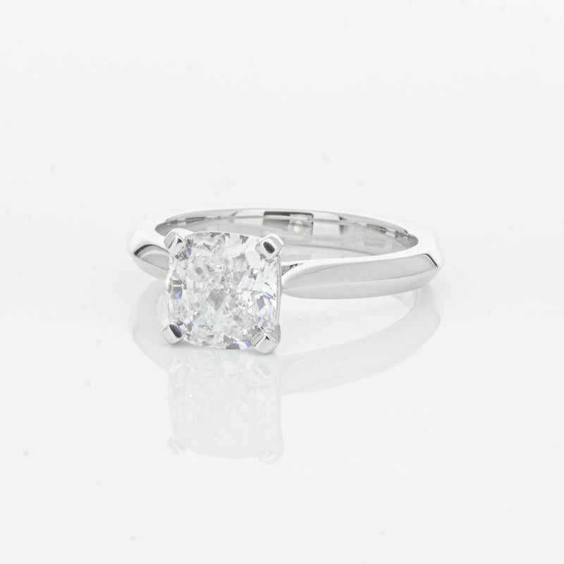 18ct White Gold 2.01ct Cushion Cut Diamond Venetian Ring-Ring-Walker & Hall