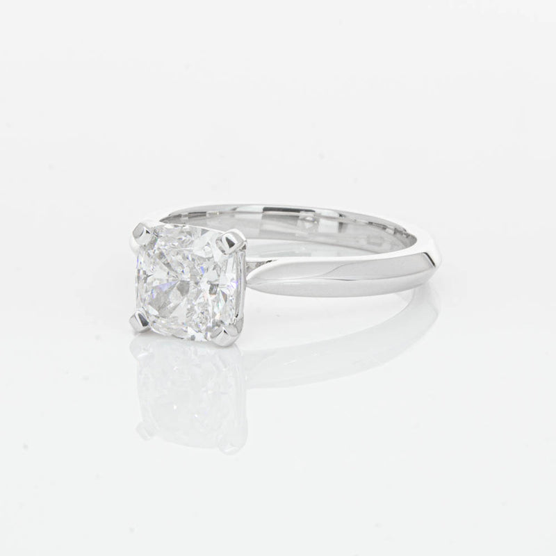 18ct White Gold 2.01ct Cushion Cut Diamond Venetian Ring-Ring-Walker & Hall