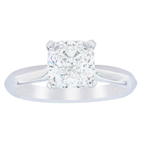 18ct White Gold 2.01ct Cushion Cut Diamond Venetian Ring-Ring-Walker & Hall