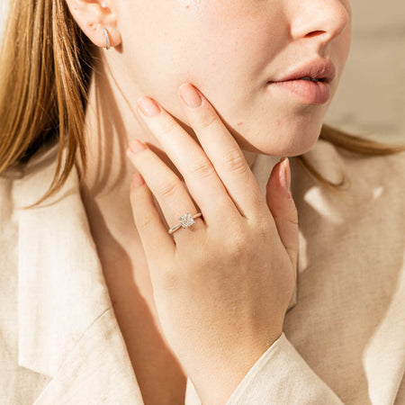 18ct White Gold 2.01ct Cushion Cut Diamond Venetian Ring-Ring-Walker & Hall