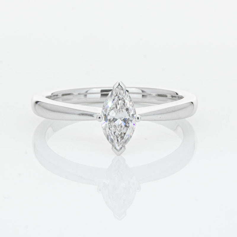18ct White Gold .50ct Marquise Cut Diamond Royale Ring-Ring-Walker & Hall