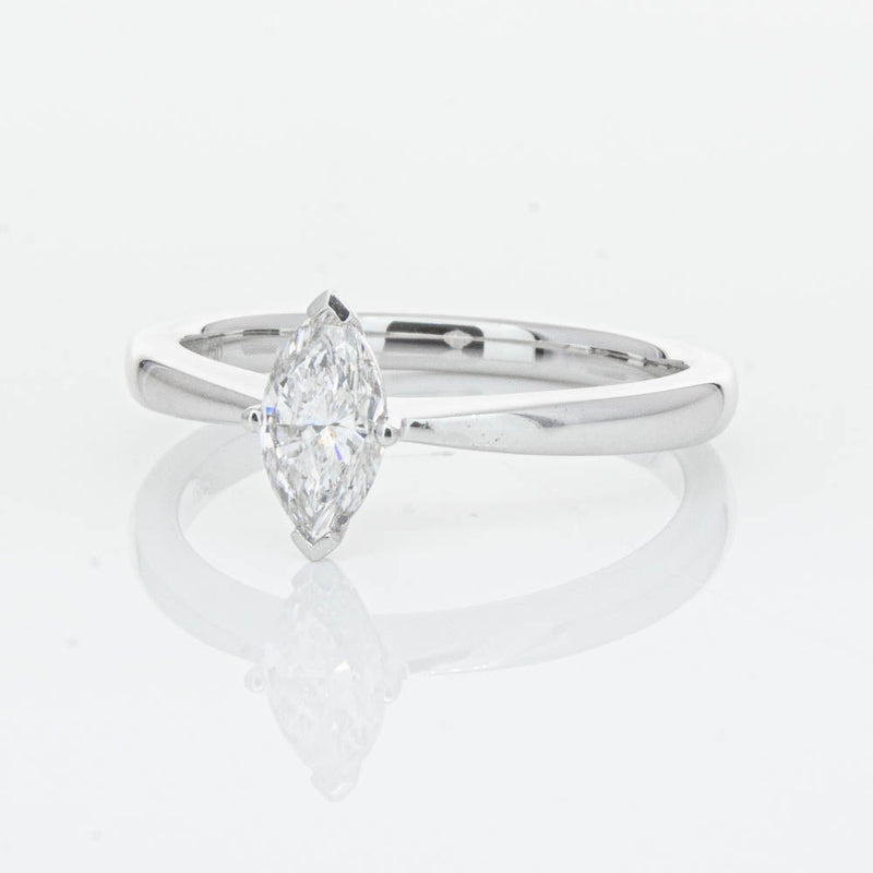 18ct White Gold .50ct Marquise Cut Diamond Royale Ring-Ring-Walker & Hall