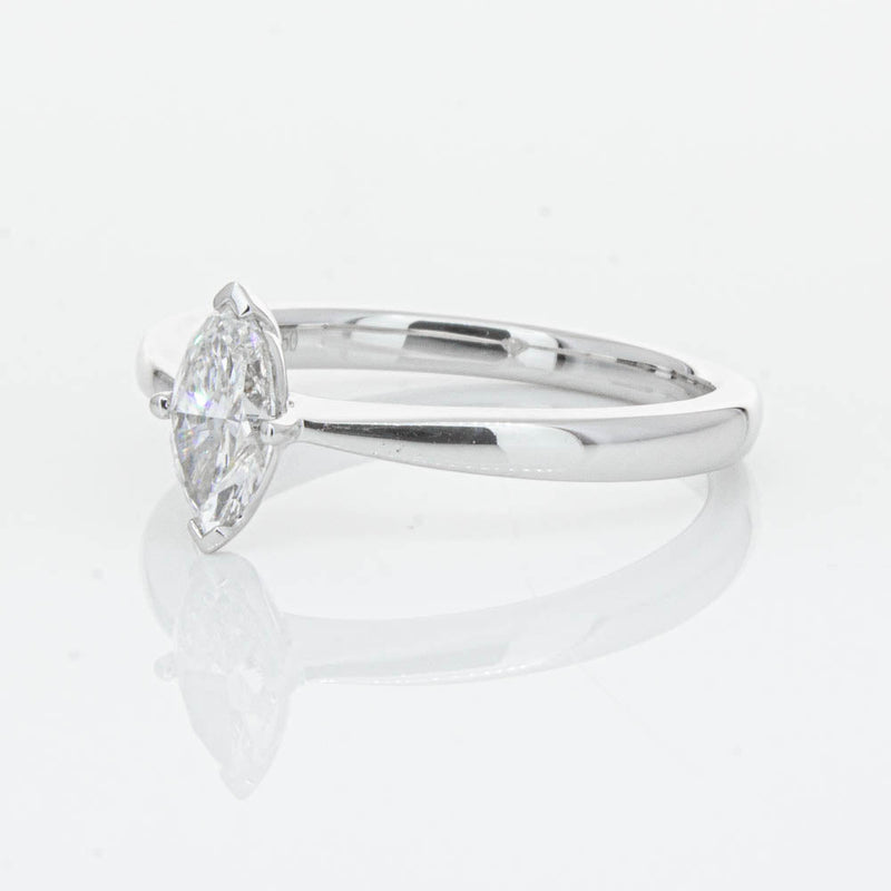 18ct White Gold .50ct Marquise Cut Diamond Royale Ring-Ring-Walker & Hall