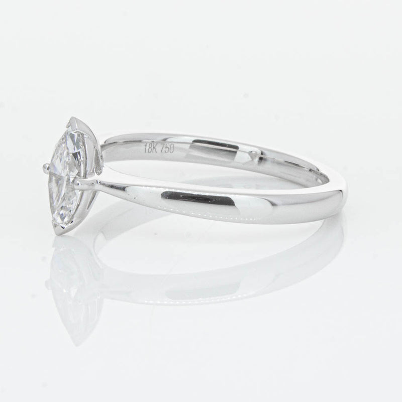 18ct White Gold .50ct Marquise Cut Diamond Royale Ring-Ring-Walker & Hall
