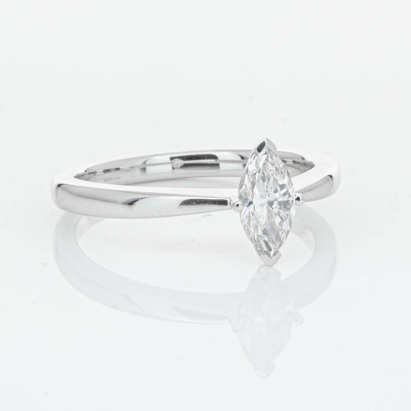 18ct White Gold .50ct Marquise Cut Diamond Royale Ring-Ring-Walker & Hall