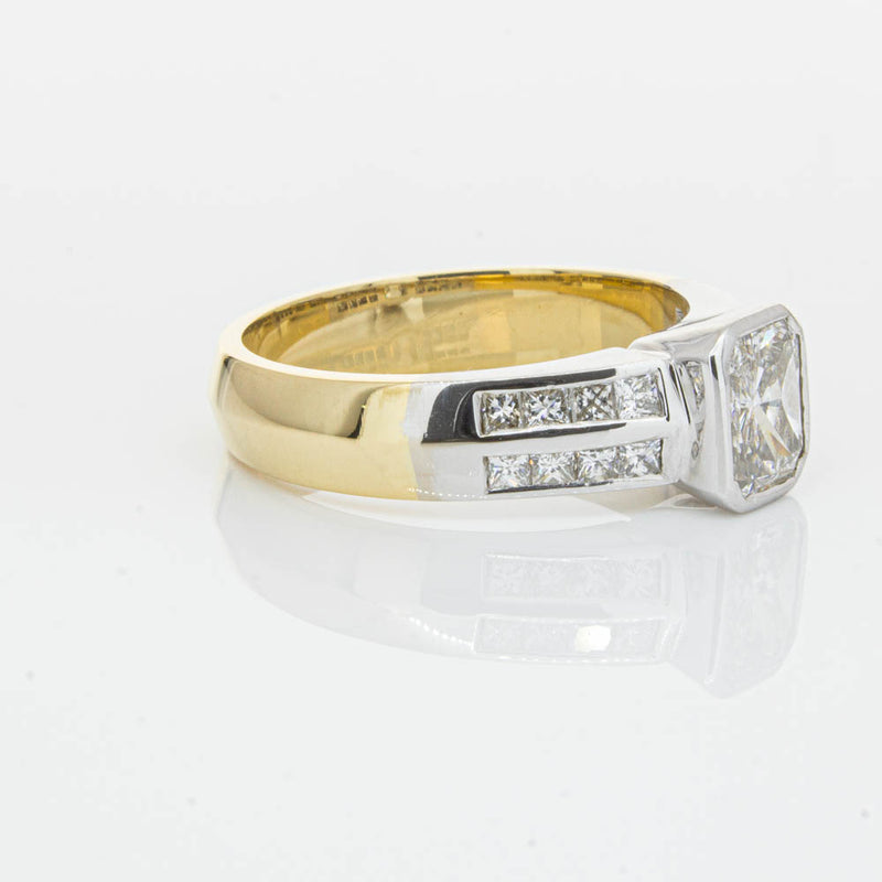 Deja Vu 18ct Yellow Gold 1.40ct Radiant Cut Diamond Ring-Ring-Walker & Hall