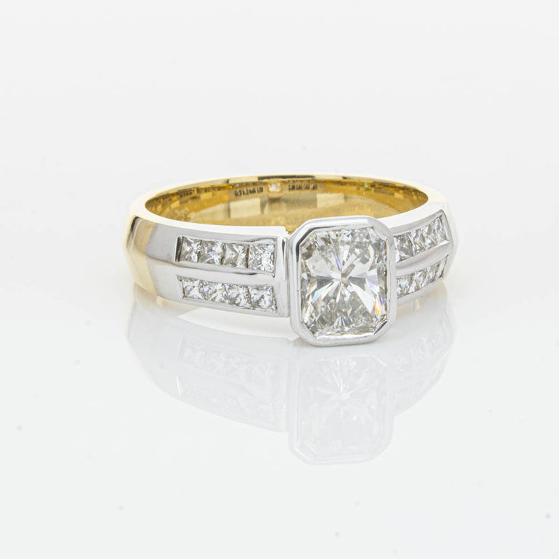 Deja Vu 18ct Yellow Gold 1.40ct Radiant Cut Diamond Ring-Ring-Walker & Hall