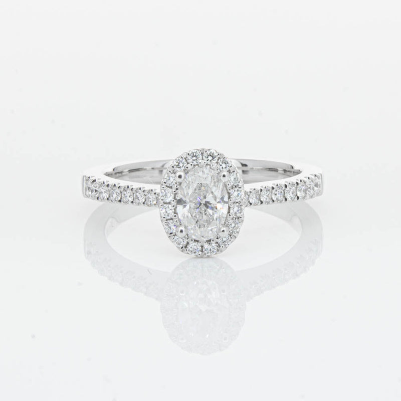 18ct White Gold .50ct Oval Cut Diamond Lola Ring-Ring-Walker & Hall