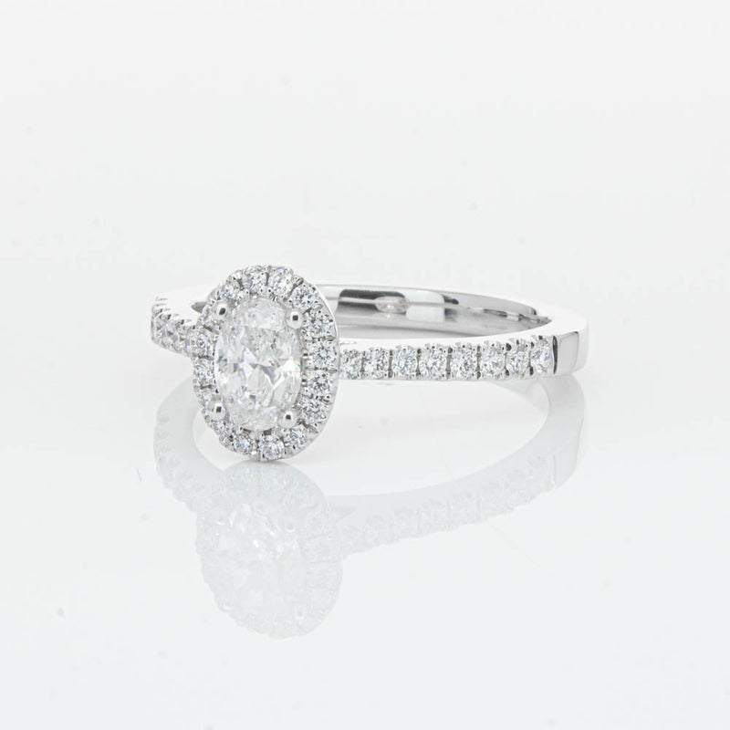 18ct White Gold .50ct Oval Cut Diamond Lola Ring-Ring-Walker & Hall