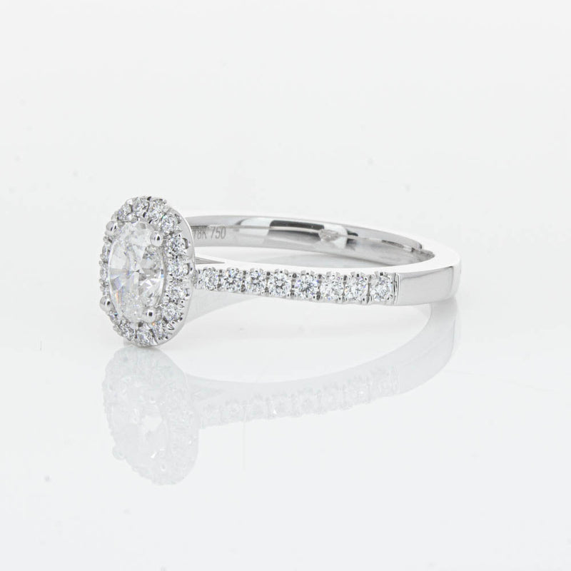18ct White Gold .50ct Oval Cut Diamond Lola Ring-Ring-Walker & Hall