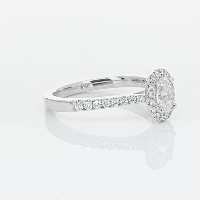 18ct White Gold .50ct Oval Cut Diamond Lola Ring-Ring-Walker & Hall