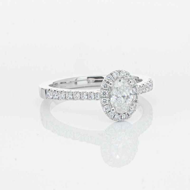 18ct White Gold .50ct Oval Cut Diamond Lola Ring-Ring-Walker & Hall