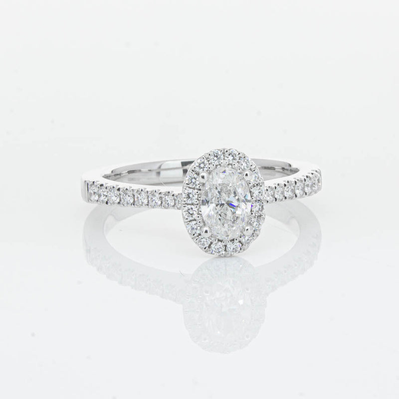 18ct White Gold .50ct Oval Cut Diamond Lola Ring-Ring-Walker & Hall